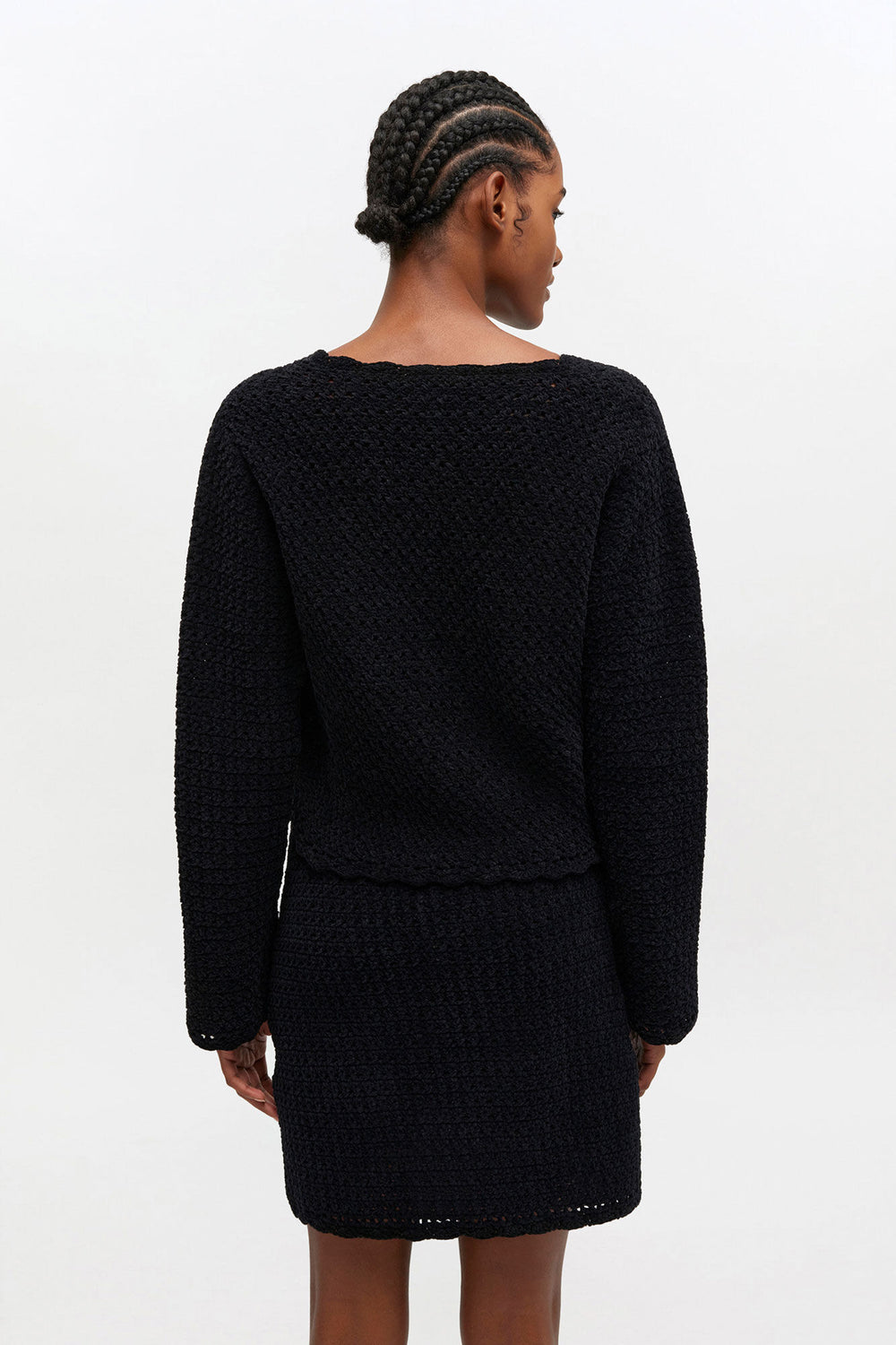 GANNI Online Black Crochet Cardigan