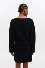GANNI Online Black Crochet Cardigan