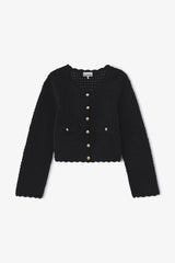 GANNI Online Black Crochet Cardigan