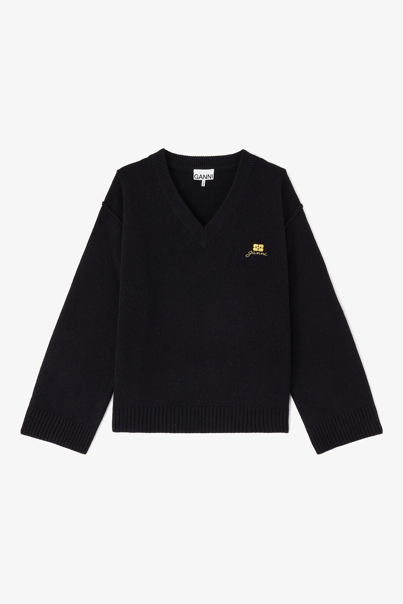 GANNI Sale Wool Mix V-Neck Sweater