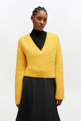 GANNI On Sale Yellow V-neck Sweater