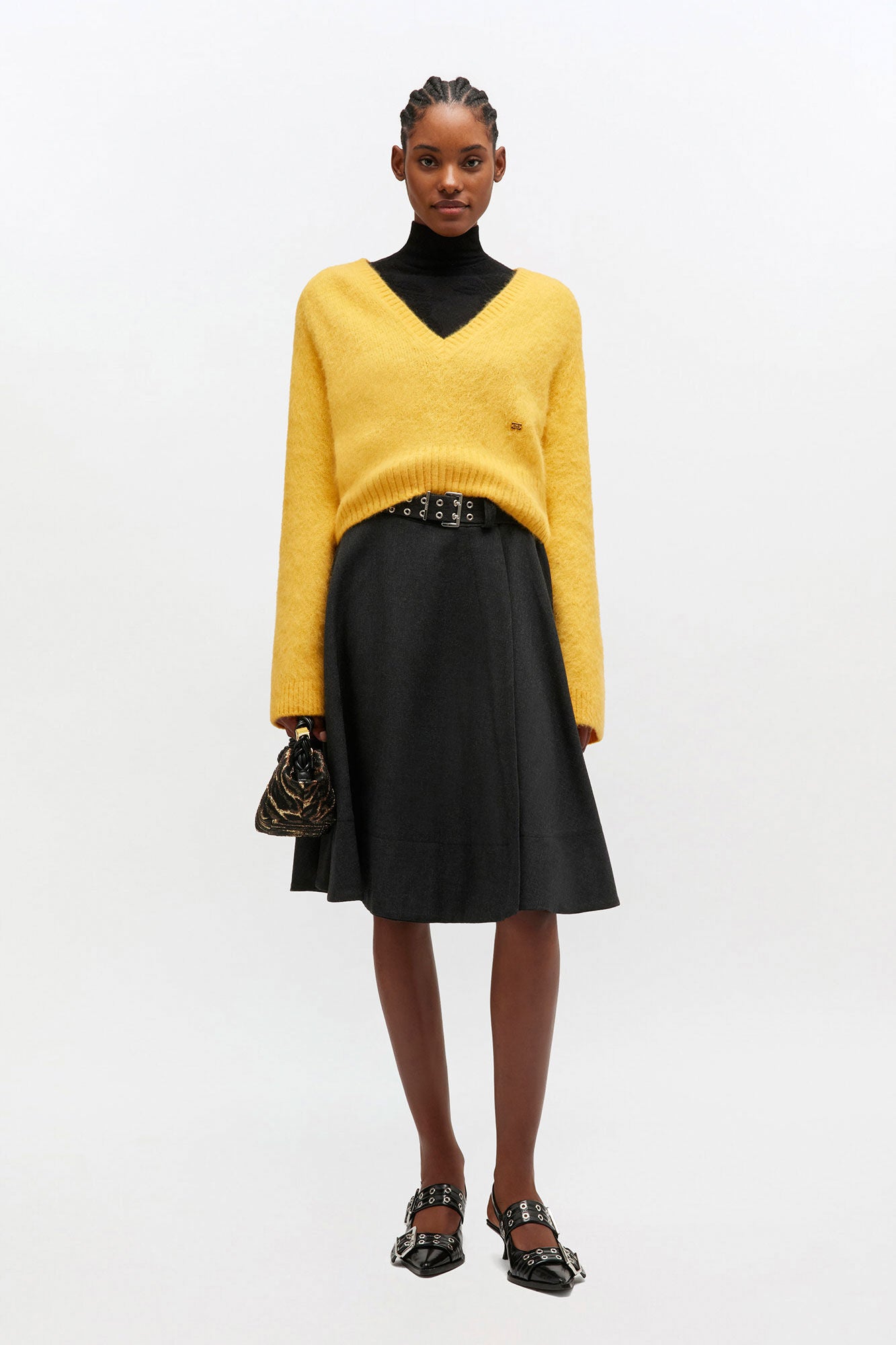 GANNI On Sale Yellow V-neck Sweater