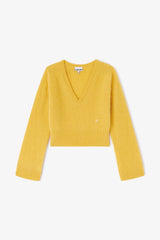 GANNI On Sale Yellow V-neck Sweater