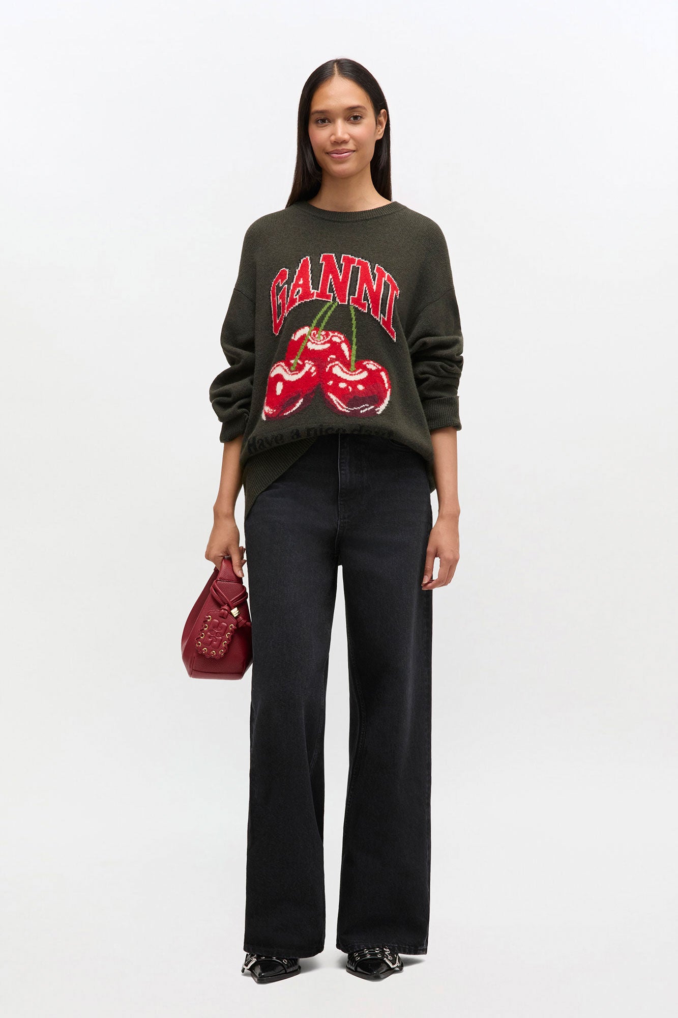 GANNI New Oversized Graphic Sweater