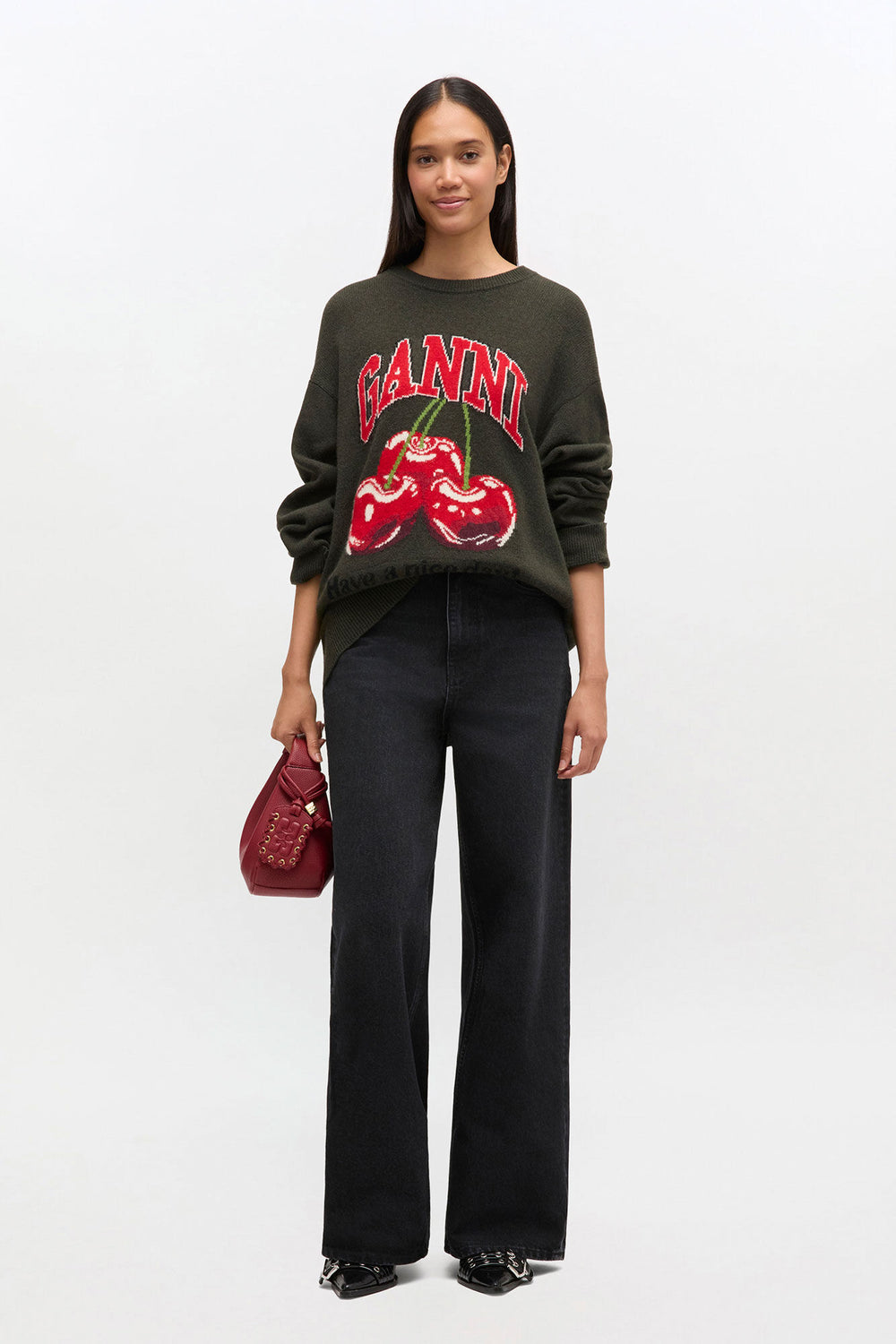 GANNI New Oversized Graphic Sweater