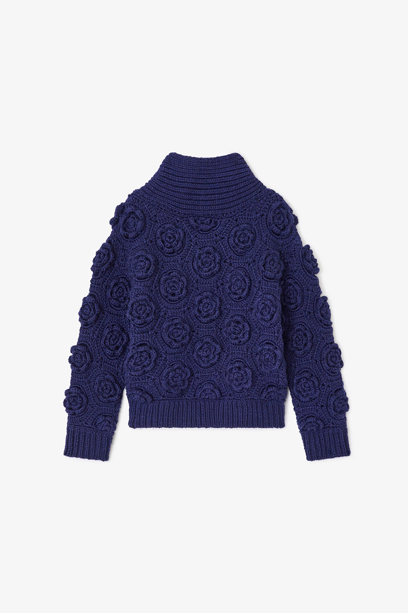 GANNI For Sale Dark Blue Flower Crochet Sweater