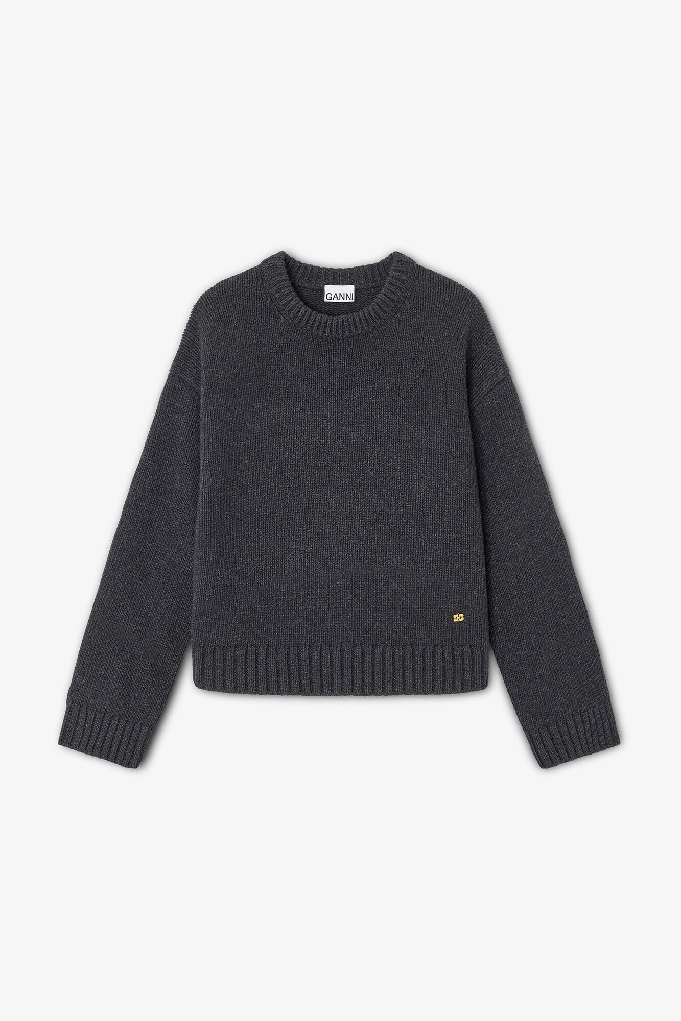 GANNI Outlet Dark Grey Wool Mix Sweater