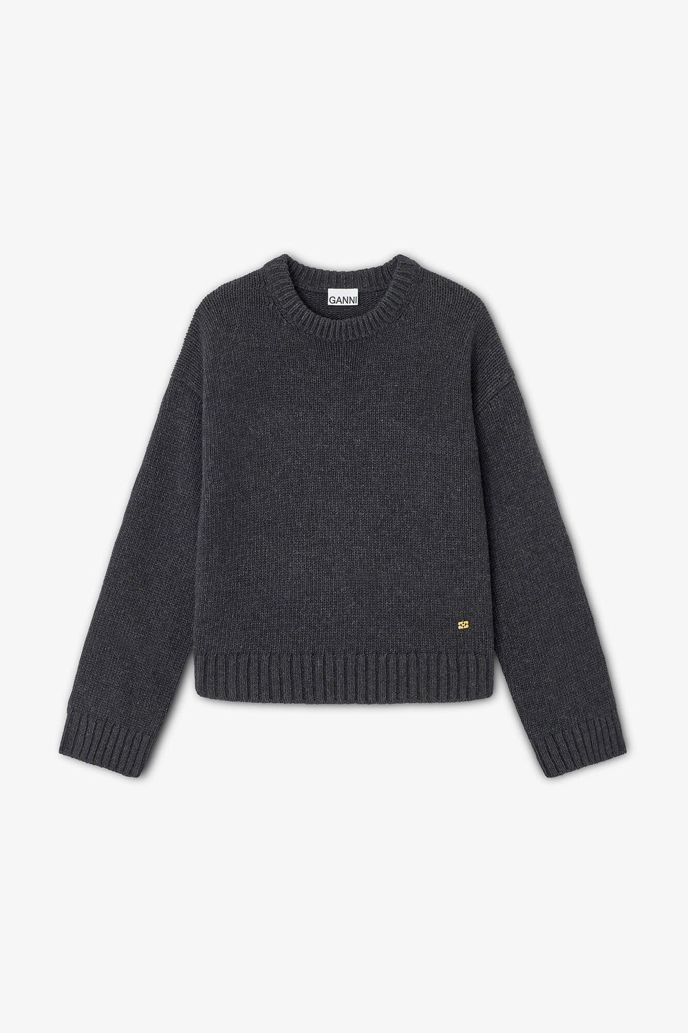 GANNI Outlet Dark Grey Wool Mix Sweater