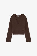 GANNI Sale Brown V-neck Sweater