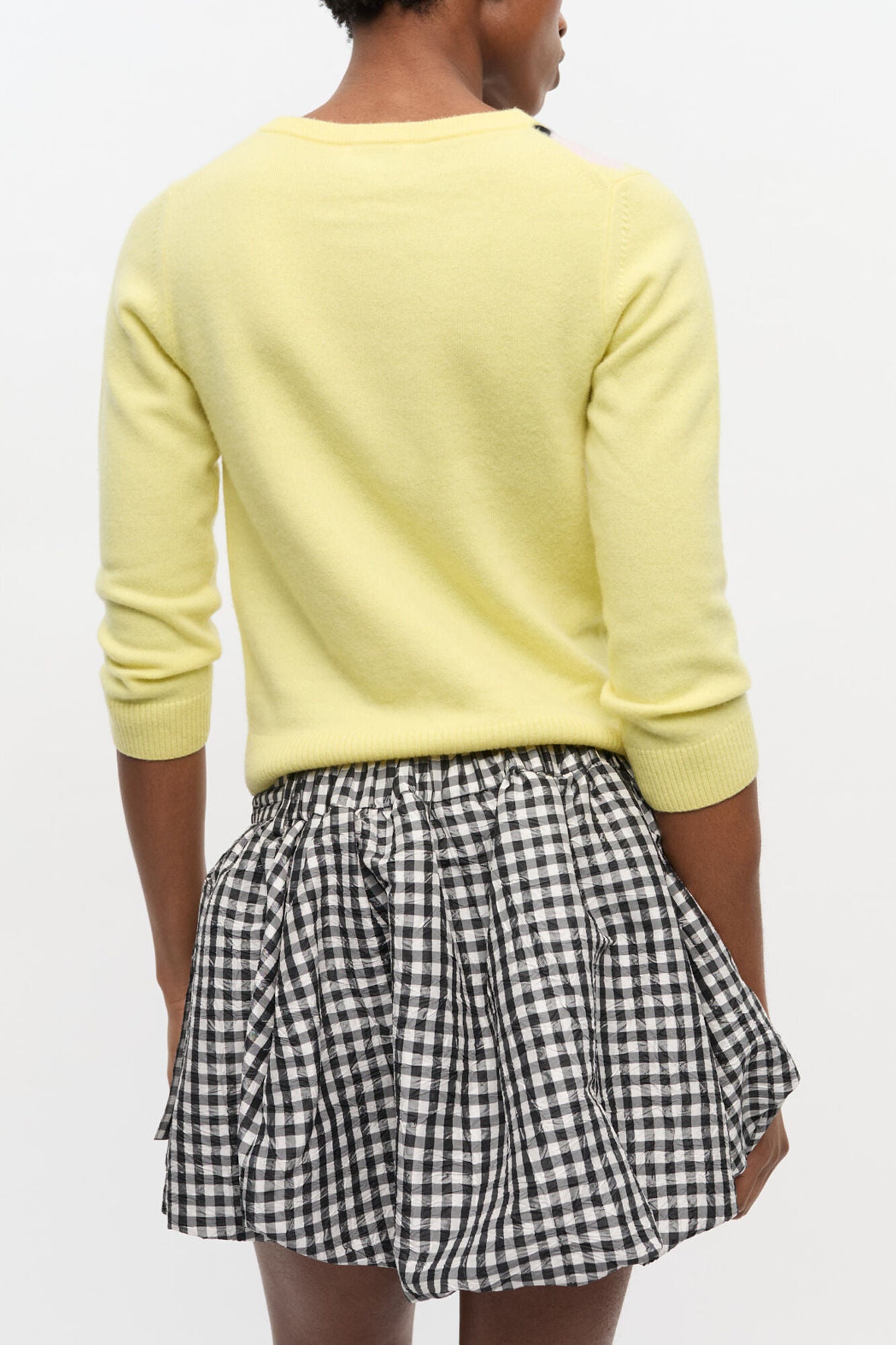 GANNI On Sale Yellow Check Cardigan