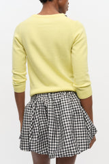GANNI On Sale Yellow Check Cardigan