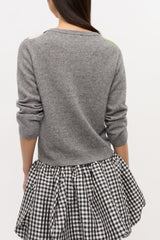 GANNI Outlet Grey Check Cardigan