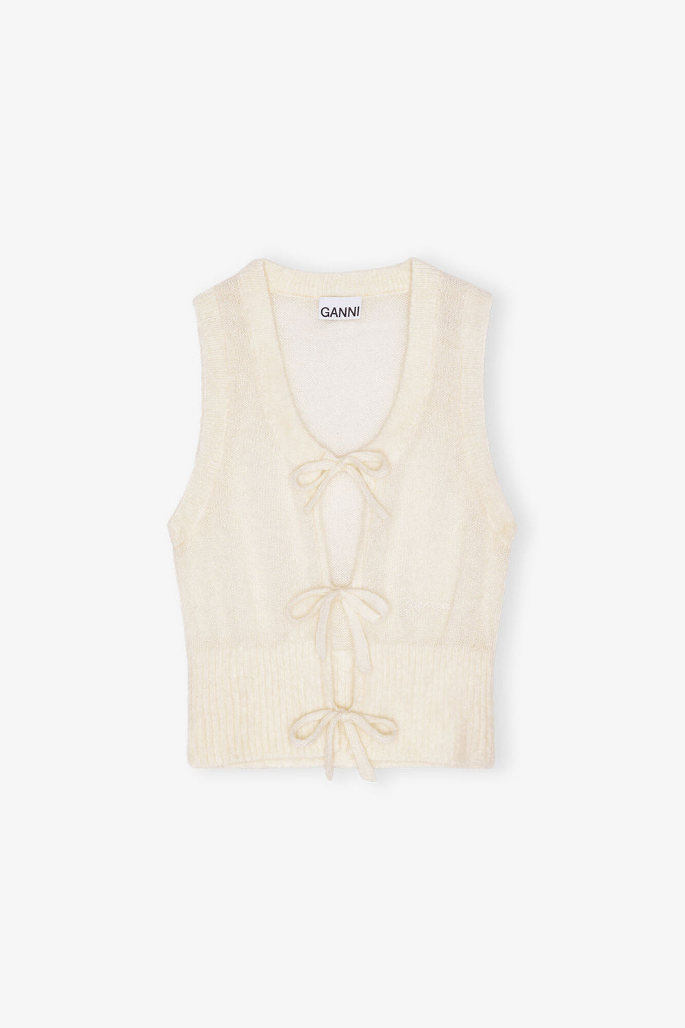 GANNI New Ivory Tie String Vest