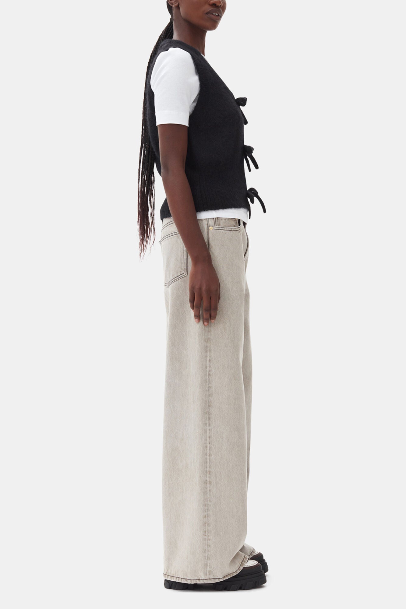 GANNI us Black Tie String Vest