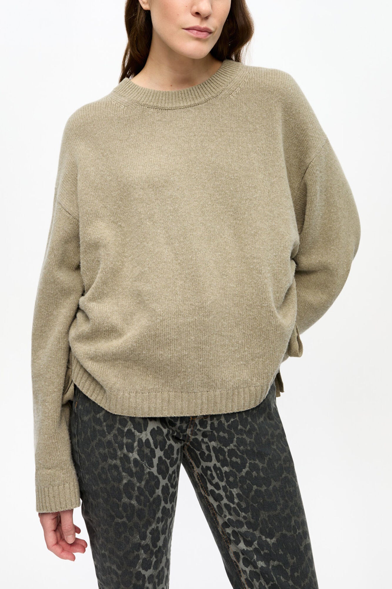 GANNI Sale Brown Future Wool Mix Oversized Sweater