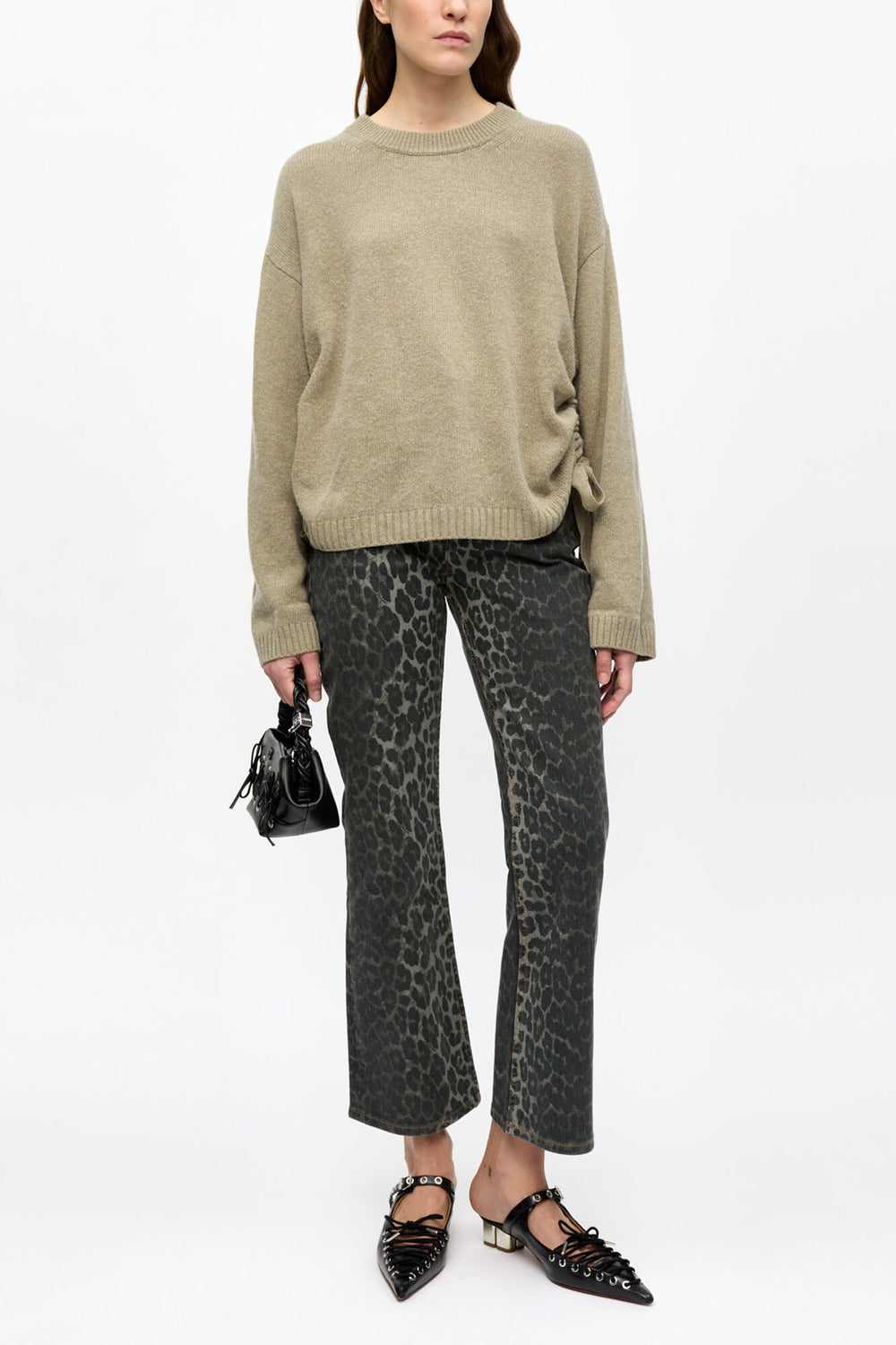 GANNI Sale Brown Future Wool Mix Oversized Sweater