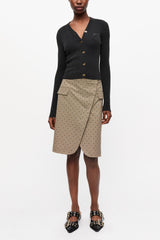 GANNI Discount Black Mini Ribbed Merino Cardigan