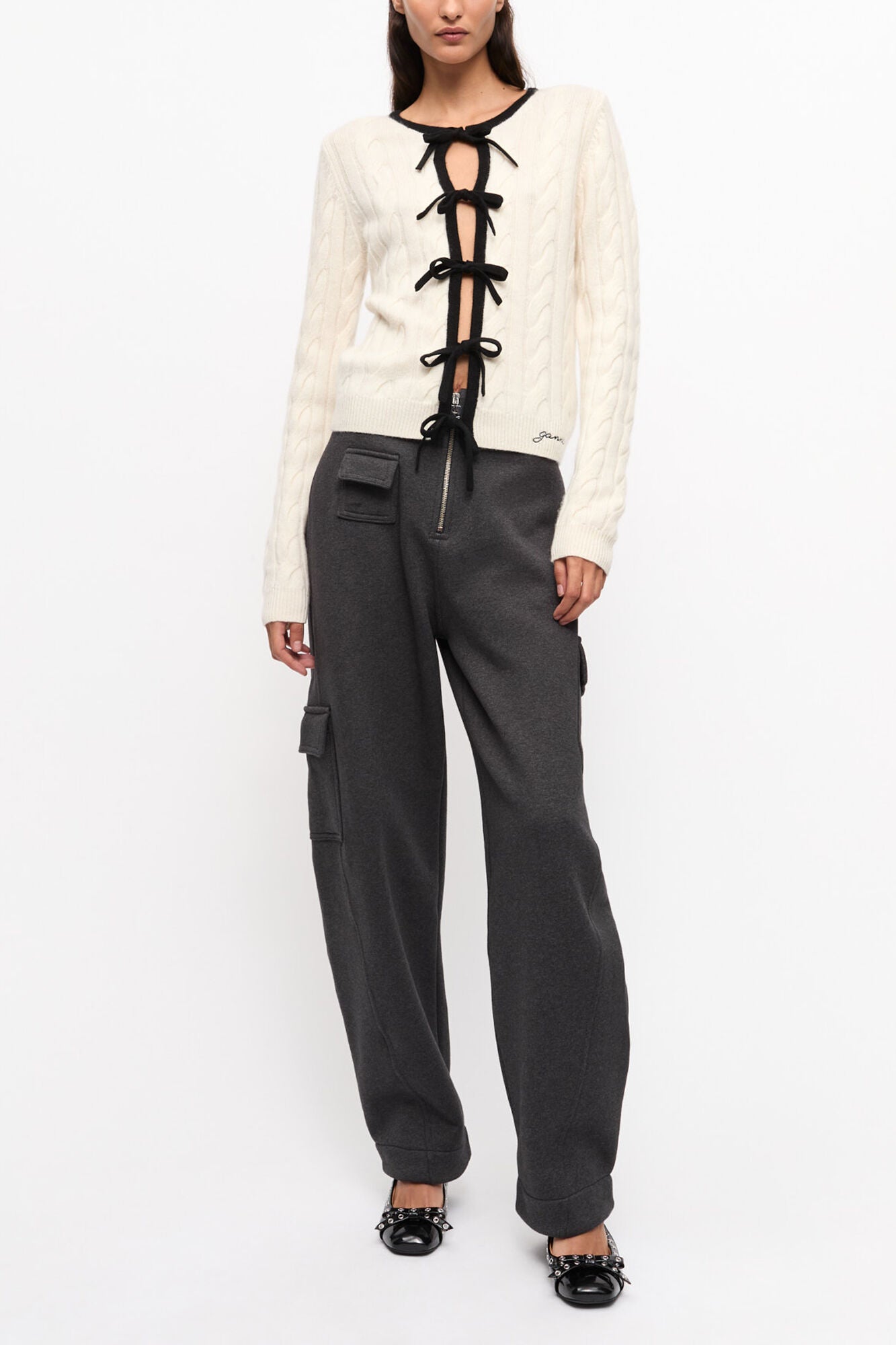 GANNI For Sale Cardigan in White Cashmere Mix