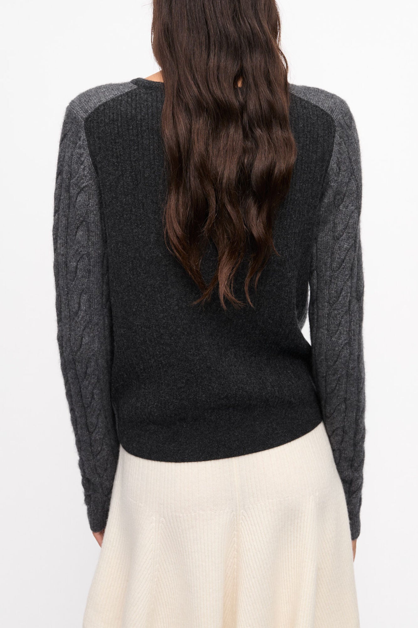 GANNI Outlet Grey and Black Cashmere Mix Tie String Cardigan