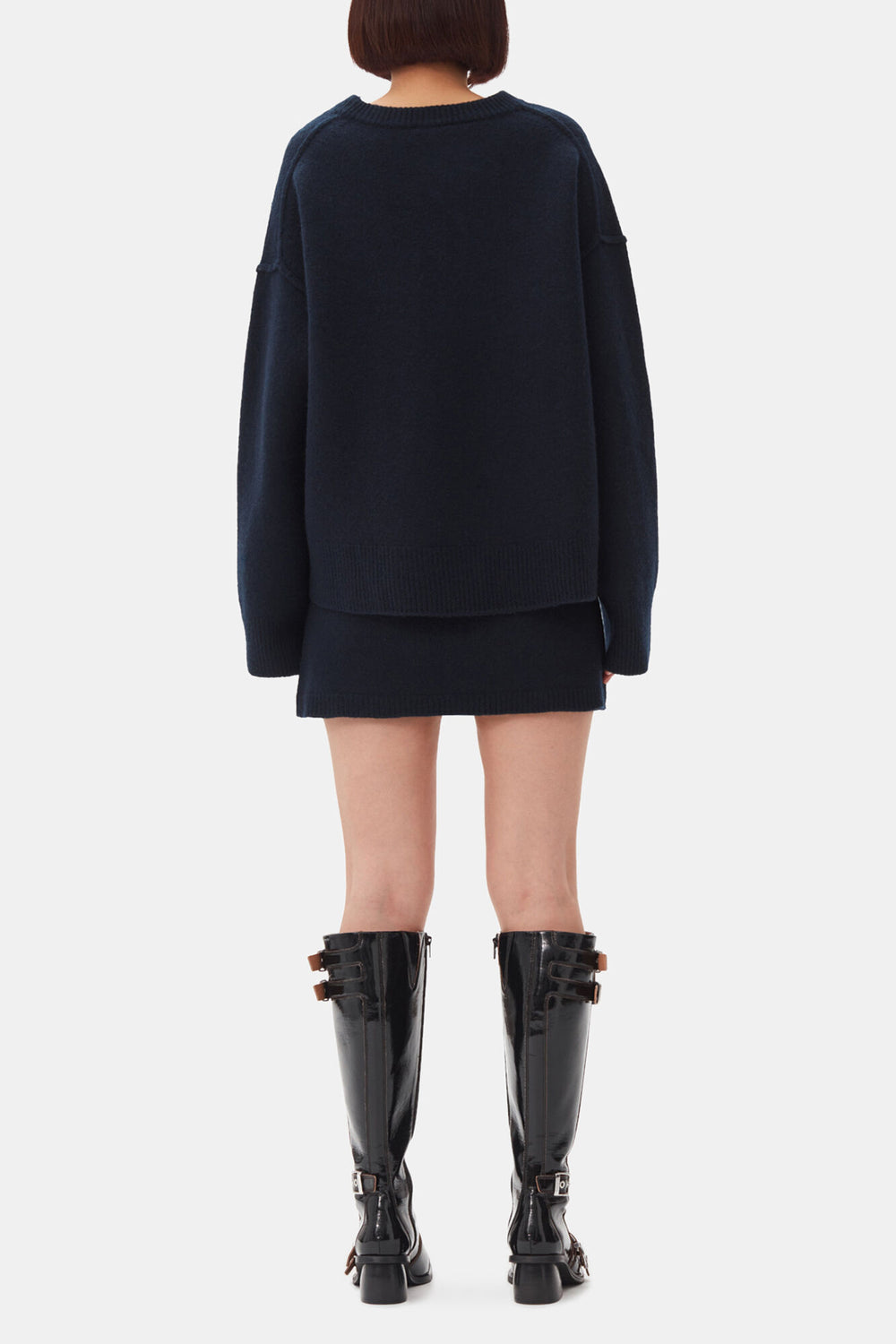 GANNI us Dark Blue Wool Sweater