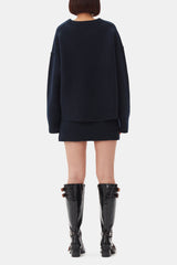 GANNI us Dark Blue Wool Sweater