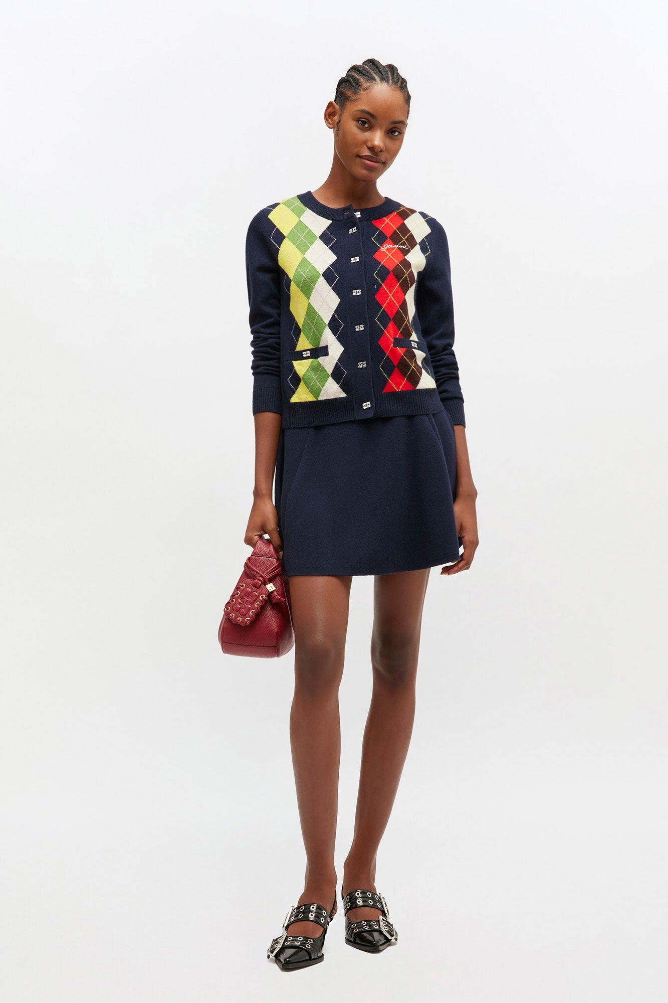 GANNI Discount Cashmere Wool Mini Skirt