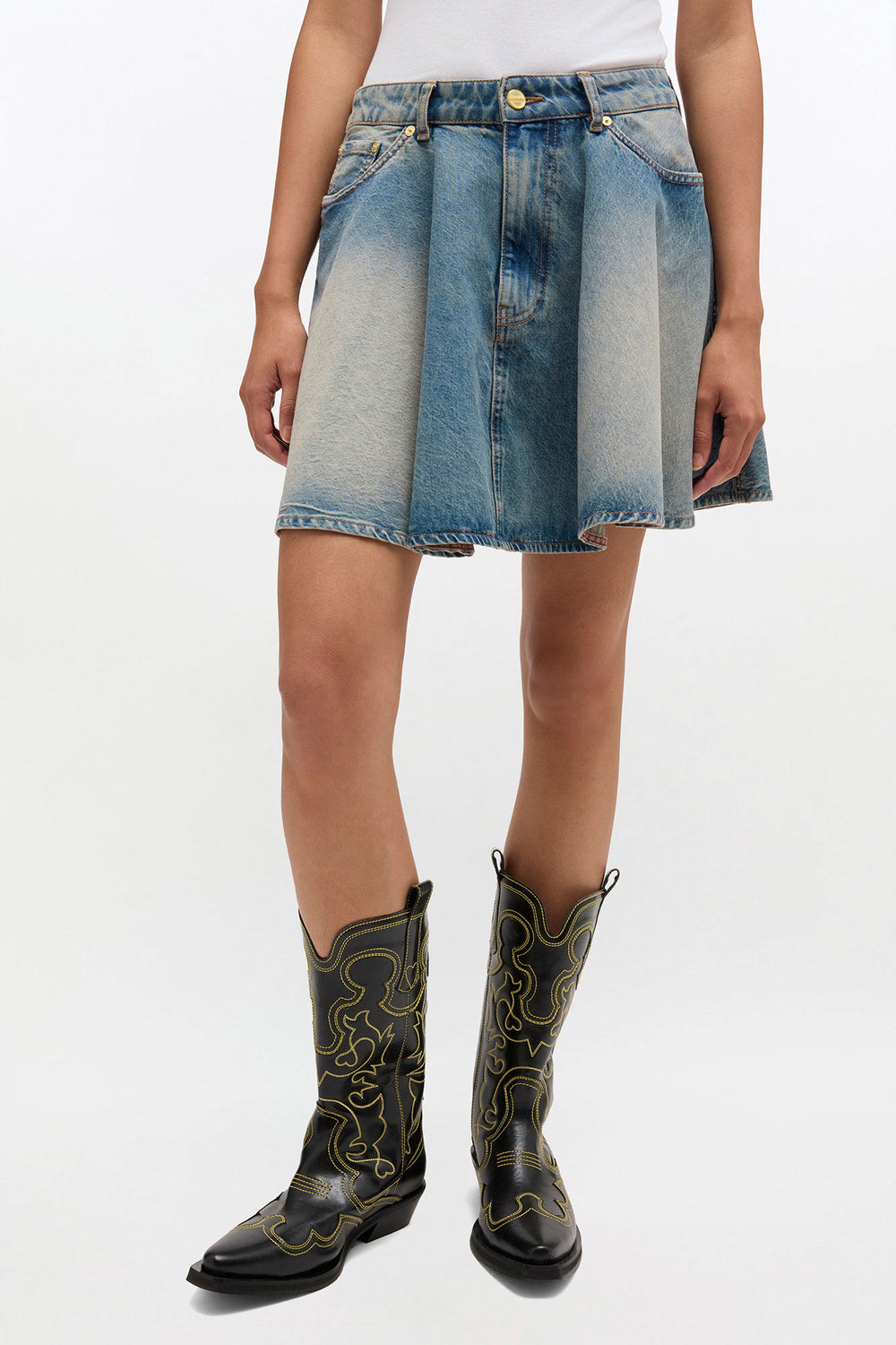 GANNI On Sale Tint Rigid Denim Skirt