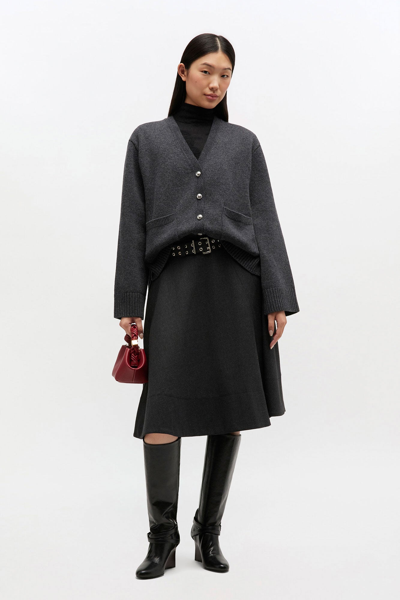 GANNI Hot Sale Wool Suiting Wrap Skirt