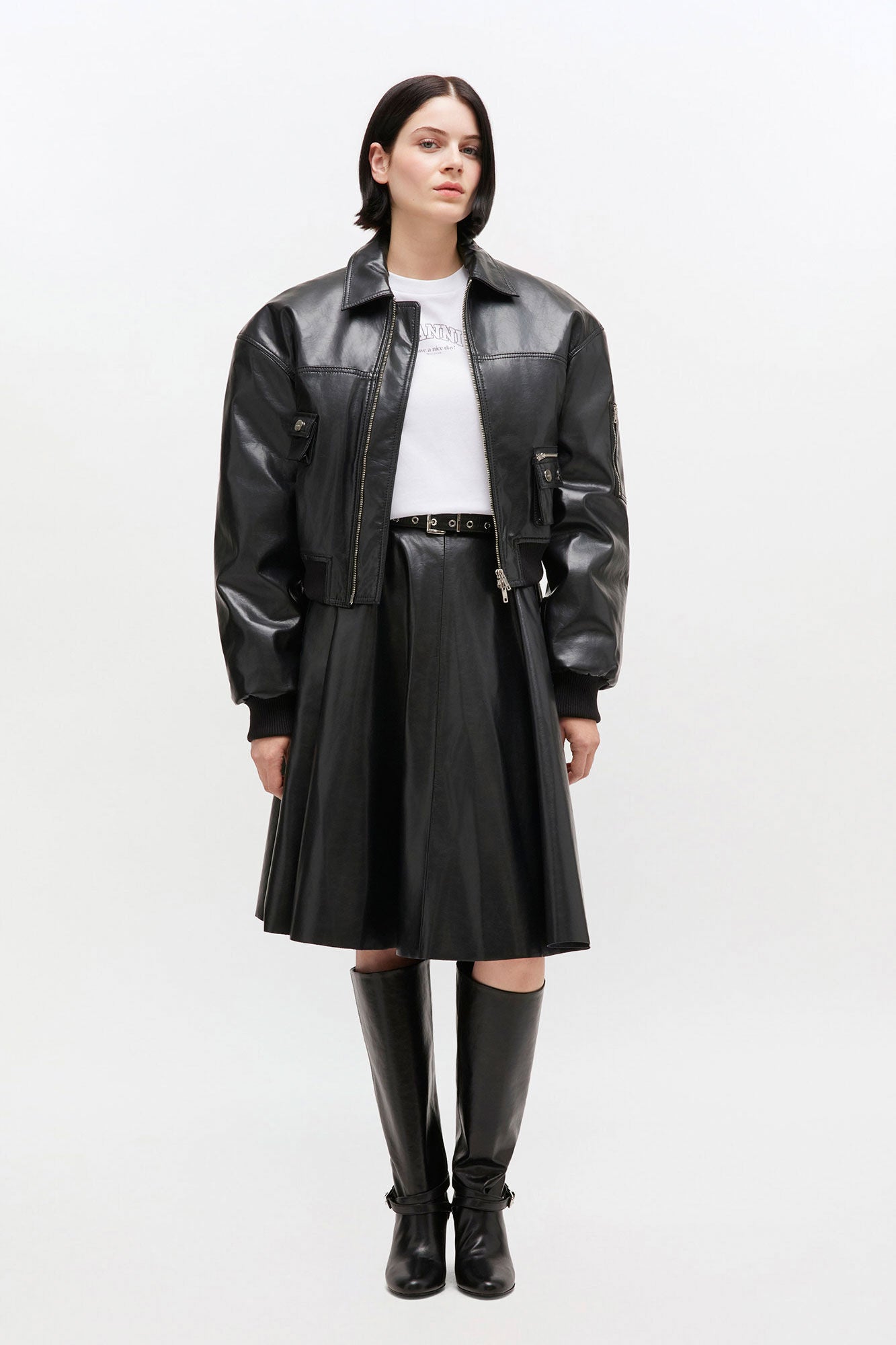 GANNI Online Recycled Leather Skirt
