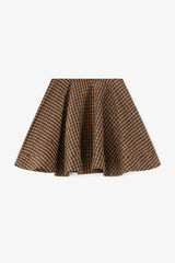 GANNI Discount Crinkled Check Mini Circle Skirt