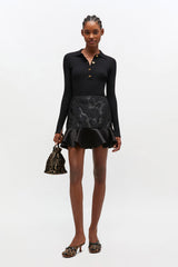 GANNI On Sale Satin Cloque Mini Skirt