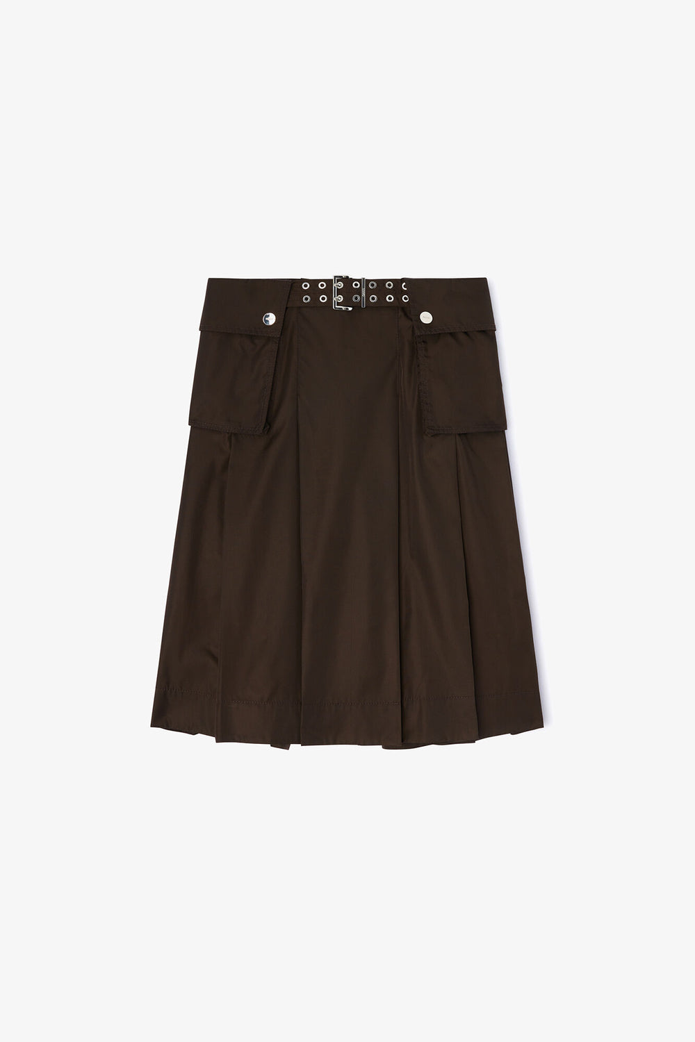 GANNI Outlet Duchesse Nylon Pleated Skirt