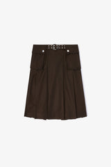 GANNI Outlet Duchesse Nylon Pleated Skirt