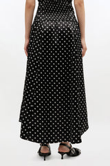 GANNI Hot Sale Polka-Dot Satin Corset Skirt