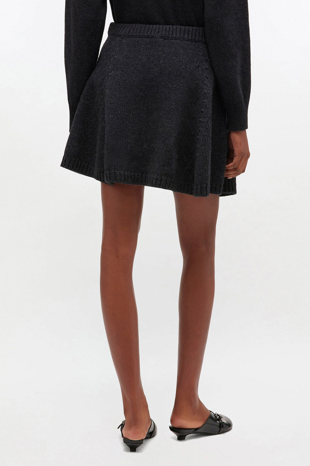 GANNI New Dark Grey Wool Mini Skirt