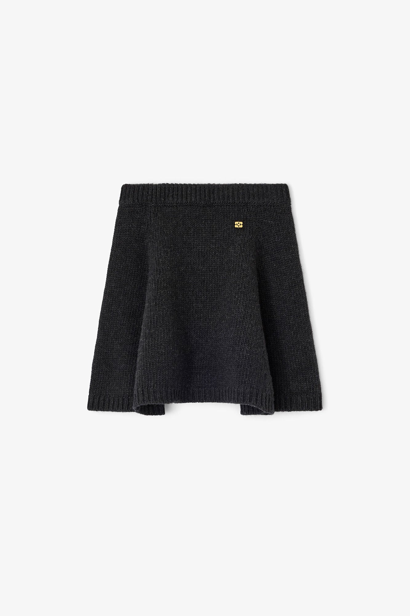 GANNI New Dark Grey Wool Mini Skirt