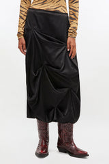 GANNI us Black Draped Skirt