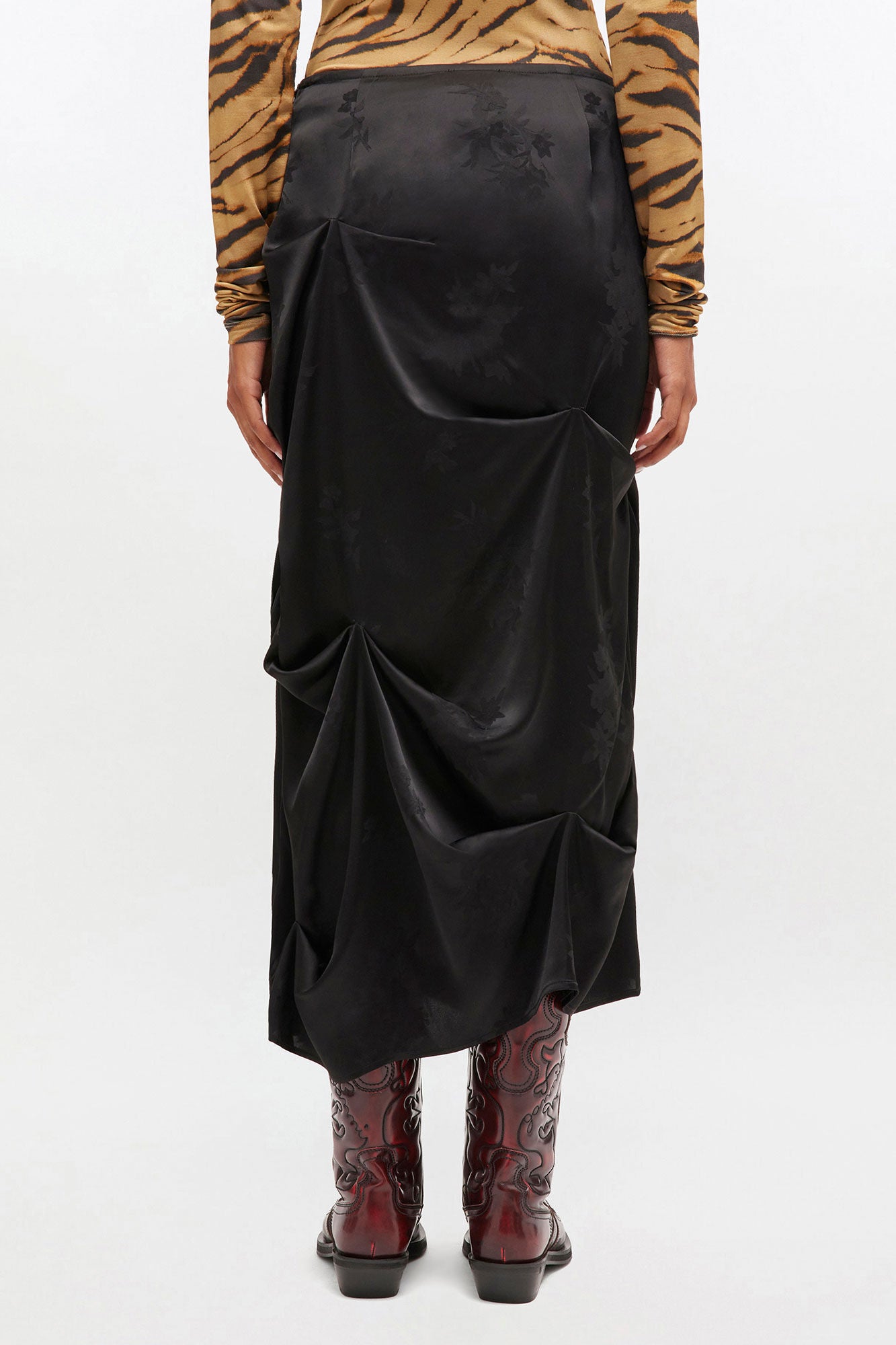 GANNI us Black Draped Skirt