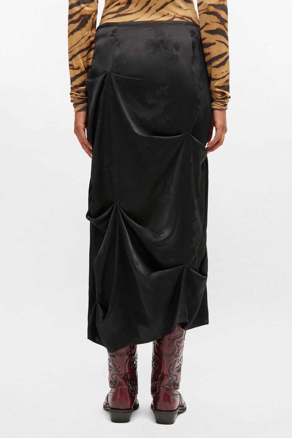 GANNI us Black Draped Skirt
