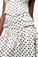 GANNI On Sale Polka-dot Double Satin Long Pocket Skirt