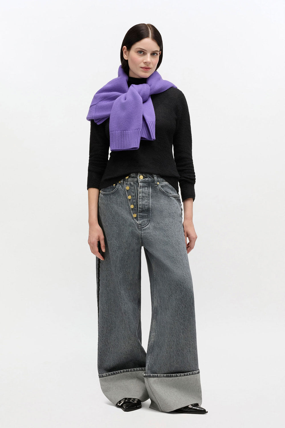 GANNI Hot Sale Baggy Jeans with Double Fly