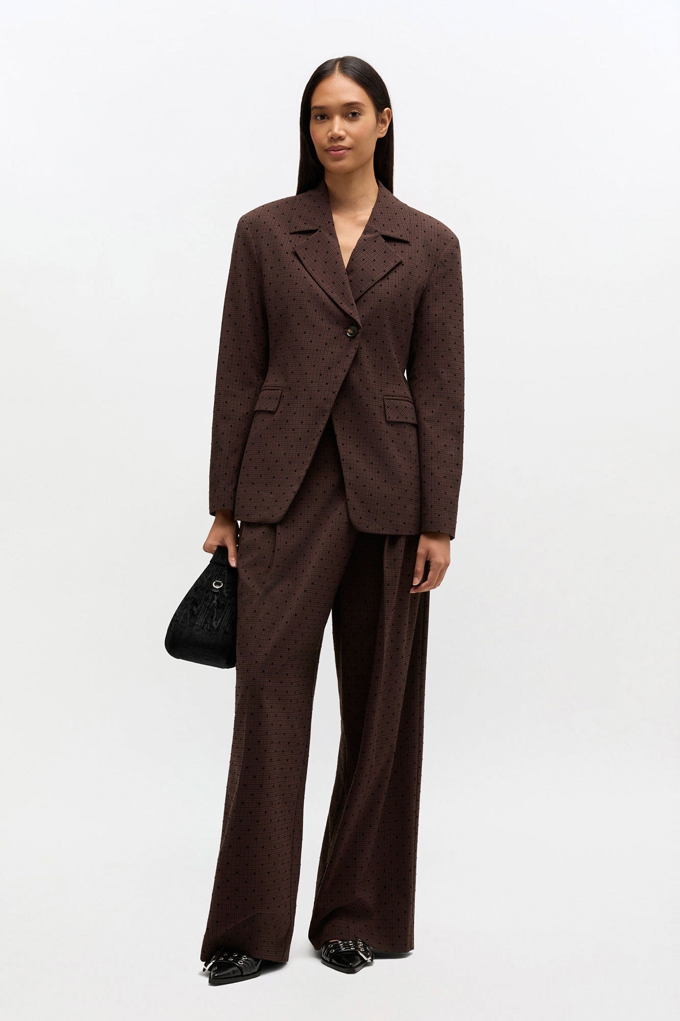 GANNI us Flock Check Cross-over Pants