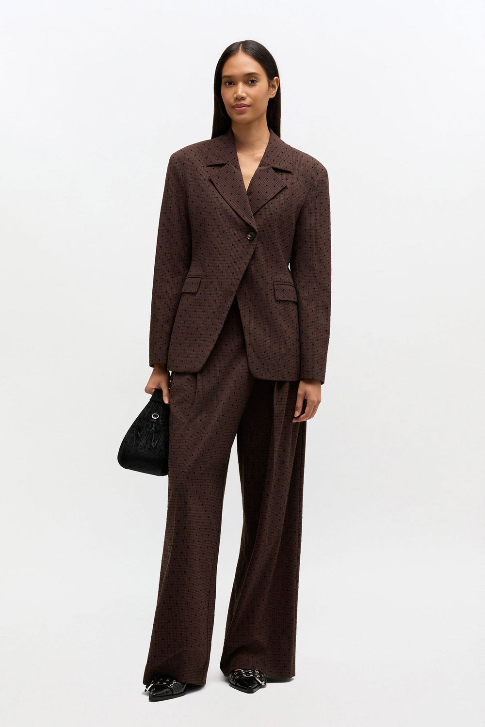 GANNI us Flock Check Cross-over Pants