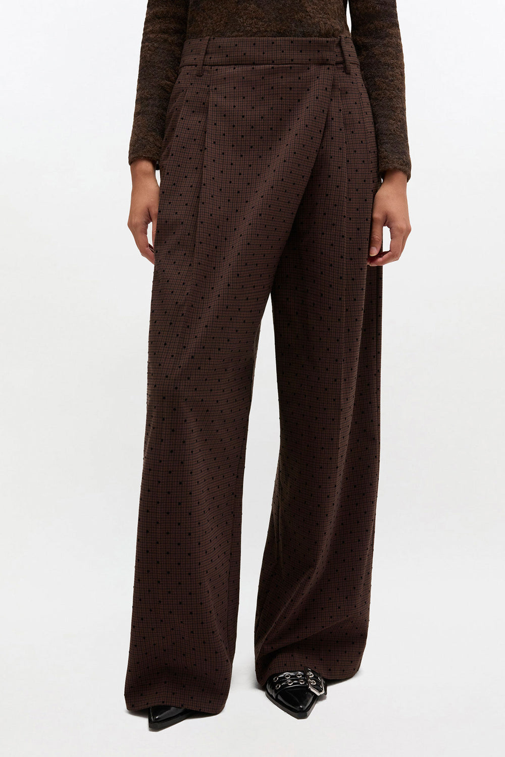GANNI us Flock Check Cross-over Pants