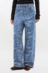 GANNI Sale Baggy Jeans in Blue Tapestry Denim