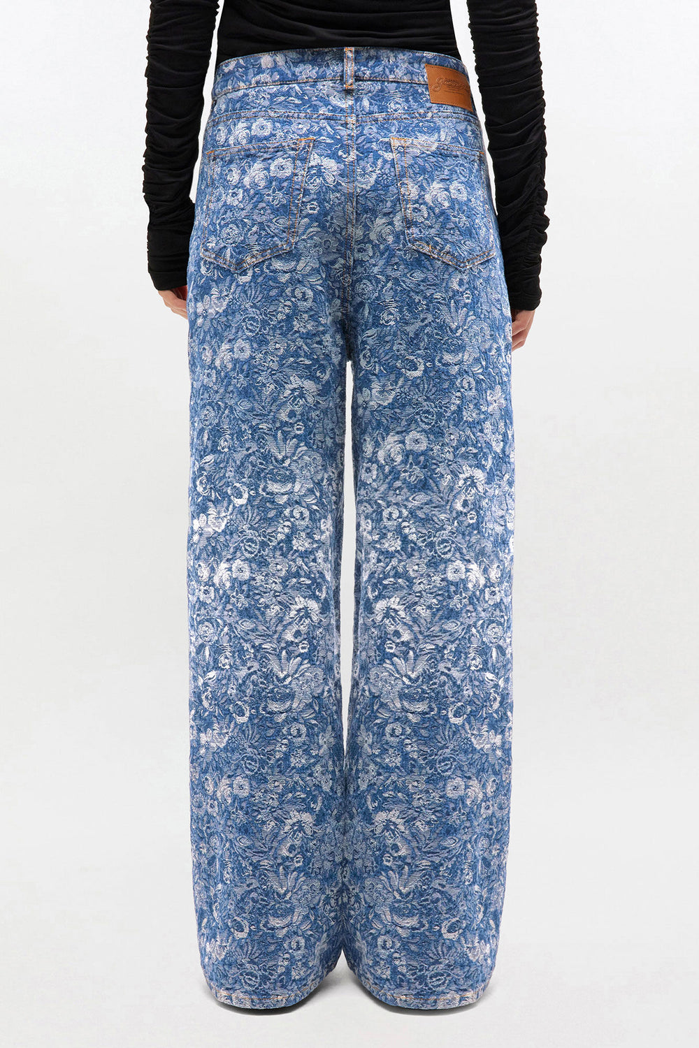 GANNI Sale Baggy Jeans in Blue Tapestry Denim