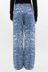 GANNI Sale Baggy Jeans in Blue Tapestry Denim
