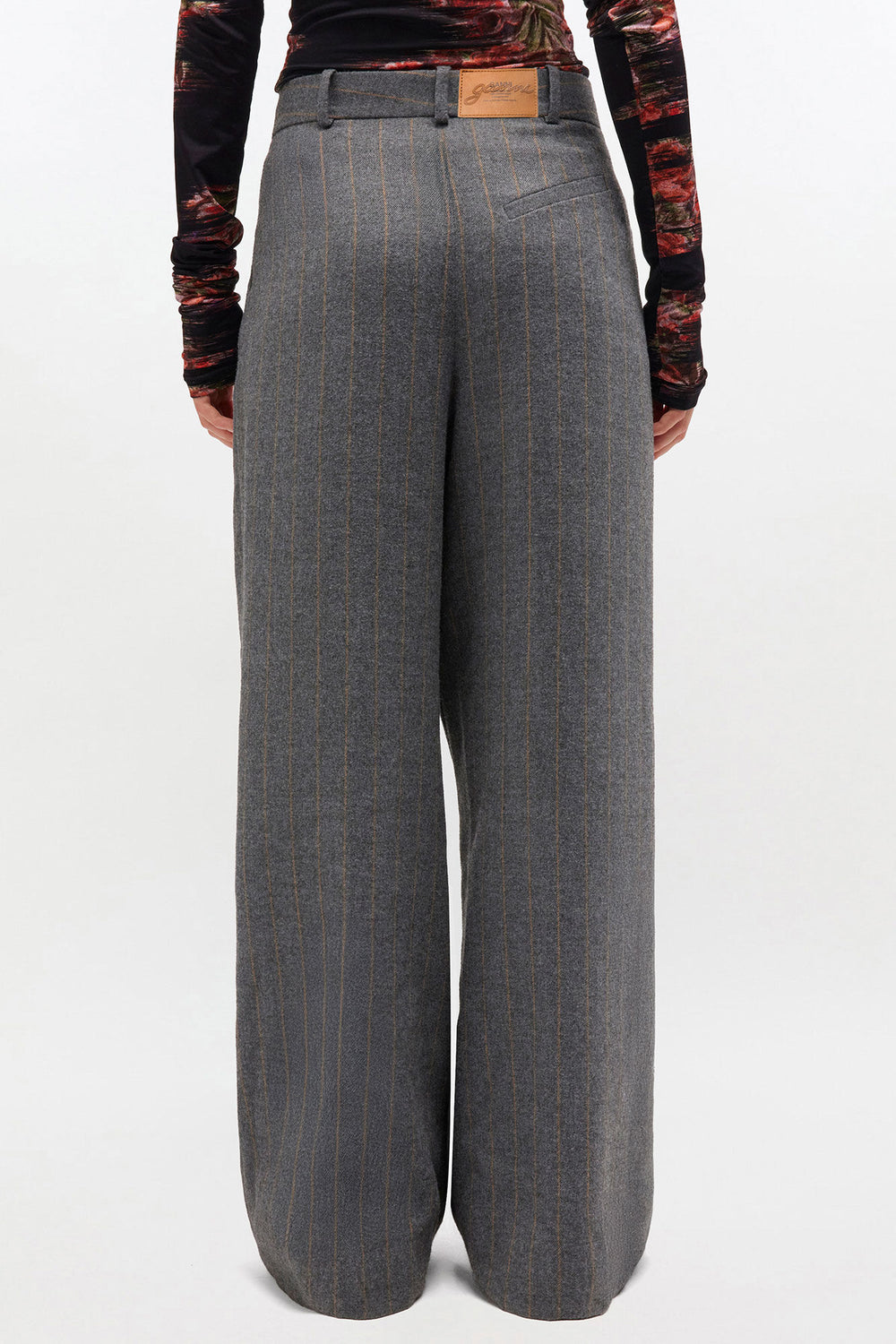 GANNI On Sale Grey Stripe Cross-over Pants