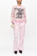 GANNI Outlet Pink Washed Cotton Twill Pants