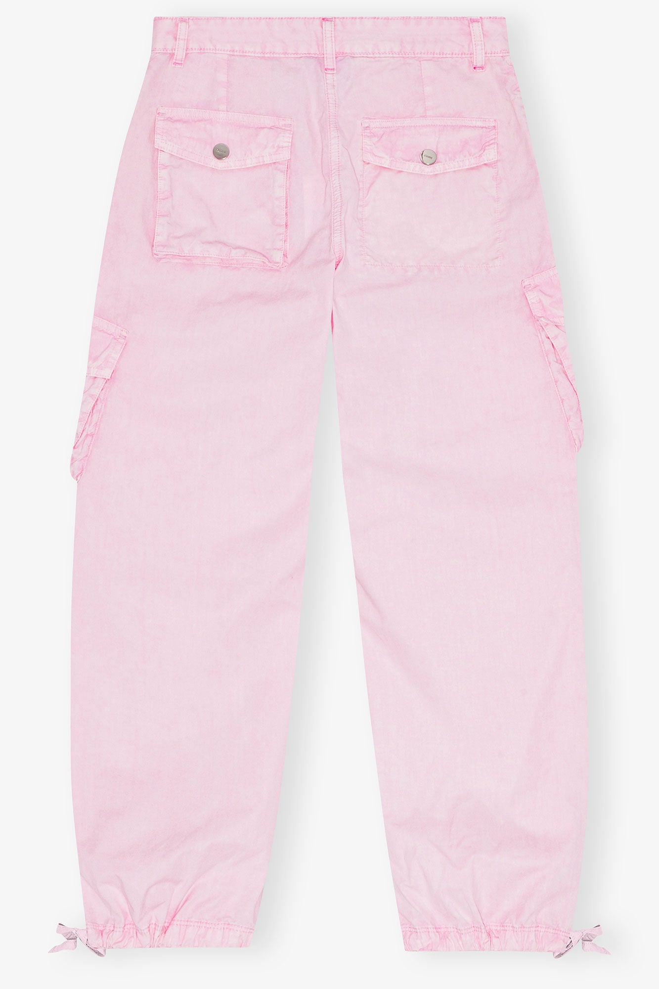 GANNI Outlet Pink Washed Cotton Twill Pants